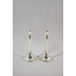 A Pair of Silver Candlesticks, 20cm high, Birmingham Hallmark