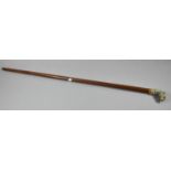 A Modern Walking Cane with Resin Otter's Head Handle, 91cm Long