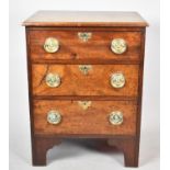 A 19th Century Mahogany Chest of Small Proportions Having Three Drawers with Brass Circular Drop