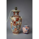 A Japanese Vase Converted to Table Lamp and an Imari Vase