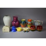 A Collection of Various Mid/Late 20th Century Ceramics to Include Glazed Cream Ribbed Vase of