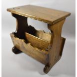 A Mid/Late 20th Century Oak Magazine Stool, with Carved Wren Decoration to Top, 45cm Wide