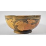A Mid 20th Century Turned and Incised Wooden bowl Decorated with Fruit, 20cm diameter