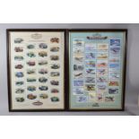 A Pair of Framed Castella Cigar Card Sets, The Donnington Collection and the Shuttleworth Collection