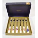 A Cased Set of Royal Worcester "Evesham Gold" Cake Forks