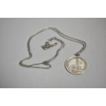 A Silver Tottenham Hotspur Football Medallion on Silver Chain