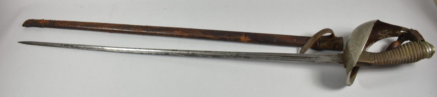 A 1912 Pattern Officers Sword by Henry Wilkinson, Pall Mall, No.6022 in Leather Scabbard