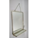 A Vintage Chrome Framed Bathroom Mirror with Folding Shelf, 51cm high