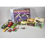 A Box Containing Various Boxed and Unboxed Diecast Toys, Robotix R2000 Super Set Etc