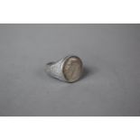 A White Metal Coin Ring, Size N