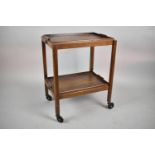 An Edwardian Oak Two Tier Tray Top Trolley, Folding Base, 59cm wide