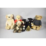 A Collection of Eight Deans Teddies to Include Chinese Gooseberry no.39/250, Trevor of Telford no.