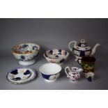 A Collection of Imari and Gaudy Welsh Pattern China to Include Teapot, Footed Bowl (AF), Bowl,