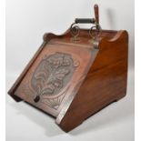 A Late 19th/Early 20th Century Mahogany Coal Scuttle with Metal Liner and Complete with Shovel,