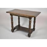 An Oak Occasional Table with Bobbin Supports and Replacement Top, 76cm wide