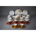 A Collection of Various Teawares to Include Floral Pattern Examples, Royal Worcester Gilt Coffee