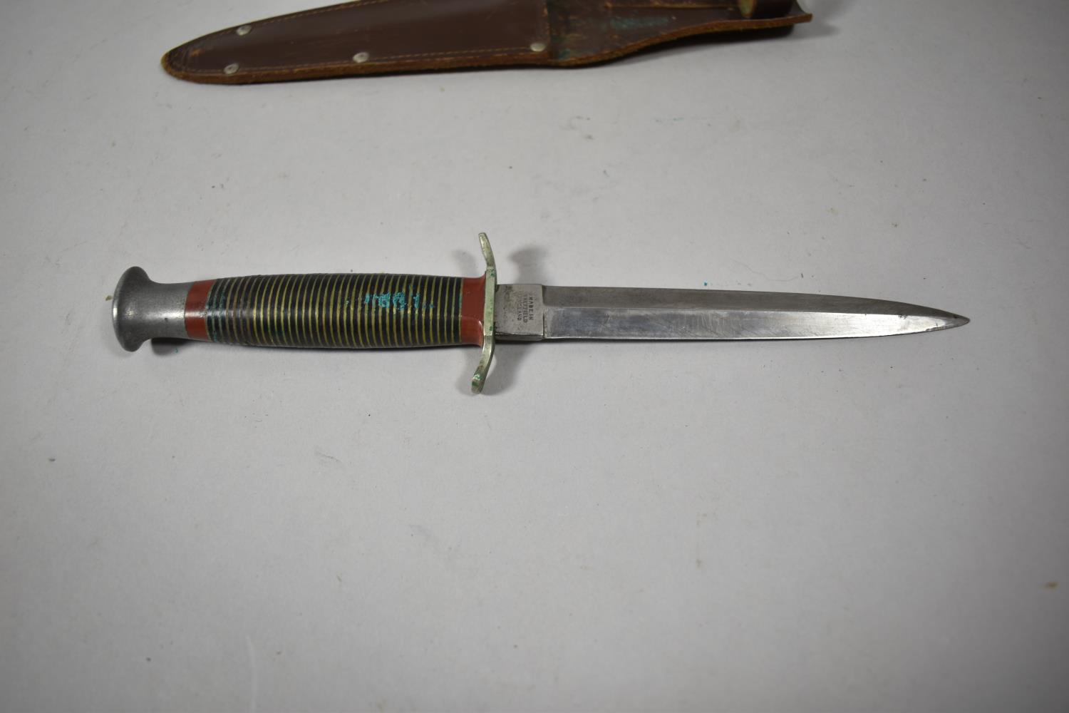 A WWII Commando Dagger by Fagan and Son., Sheffield Together with Leather Scabbard - Image 3 of 5