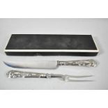 A Kings Pattern Silver Handled Carving Set by E Viner, Sheffield 1957