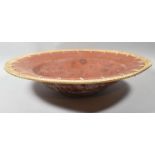 A Large Ceramic and Rafia Work Continental Olive Bowl, 49cm Diameter