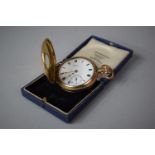 A Waltham Gold Plated Half Hunter Pocket Watch, Working Order, Outer Glass Requires Refixing