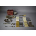 A Collection of Various Metalwares Primarily to Include Cutlery, Souvenir Spoons to Include Silver