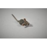 A Silver and Marcasite Mouse Brooch, Stamped 925