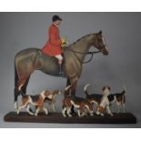 An Interesting Edwardian Fret Cut and Hand Coloured Diorama Depicting Mounted Huntsman and Hounds,