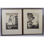 A Pair of Framed Engravings by Andrew Watson-Turnbull, "The Three Trees" and "Golden Light", Both