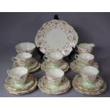 A Foley Floral Pattern Teaset to Comprise Six Cups, Eight Saucers and Side Plates, Cream, Sugar