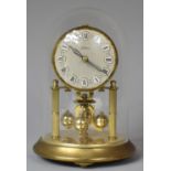 A Small Kerm Pillar Clock Under Dome, 17cm high