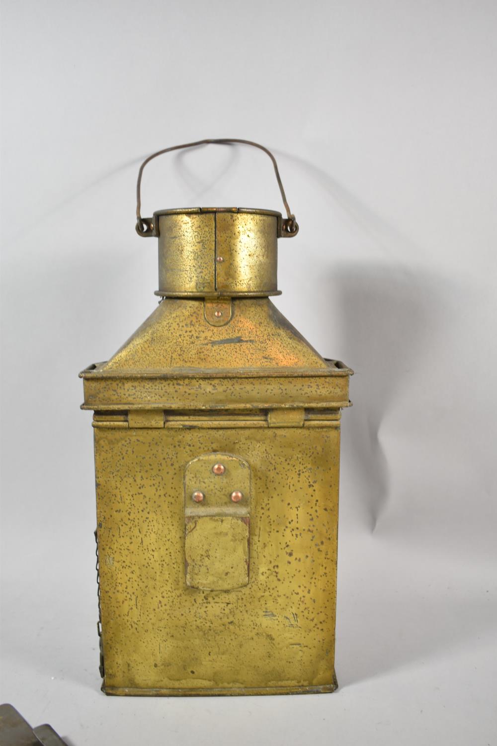 A Late 19th/Early 20th Century Glass Ships Lantern Stamped Bullpitt, Birmingham; with Angle Glazed - Image 3 of 4