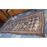 An Early 20th Century Pattern Woollen Rug, Some Wear, 310x135cm