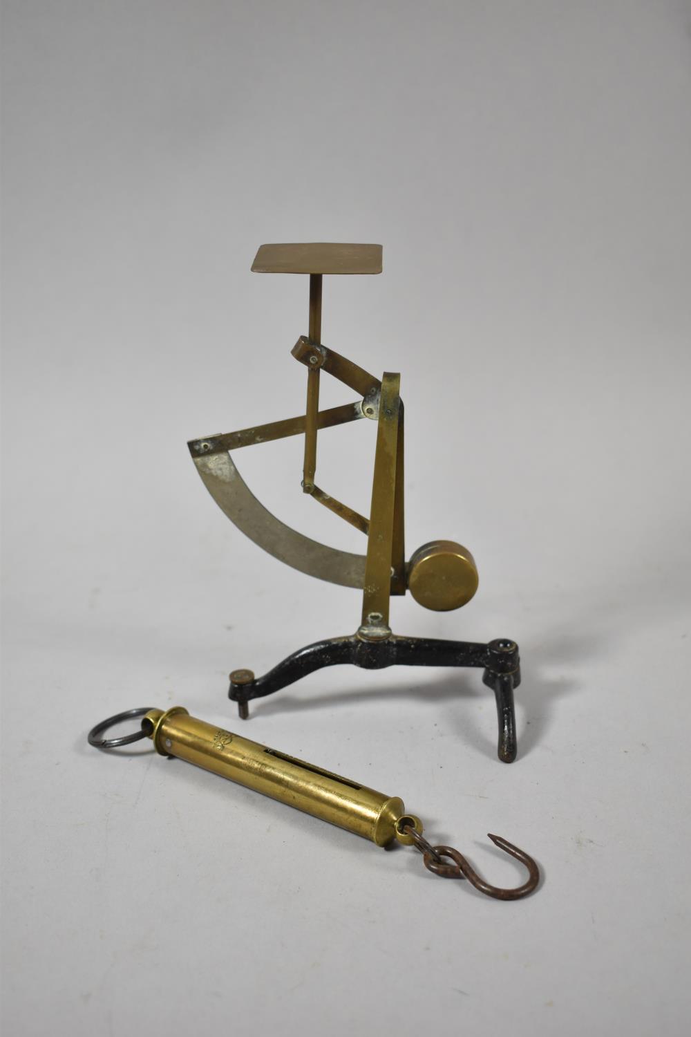 A Set of Brass and Iron Letter Scales and Spring Balance - Image 2 of 2