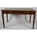 A Late 19th/Early 20th Century Mahogany Veneered Two Drawer Side Table with Tooled Leather Writing