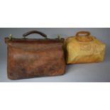 A Late 19th Century Brass Mounted Leather Doctor's Bag, 41cm wide Together with a Vintage Ladies