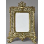 A Pierced Brass Easel Backed Photo Frame, 29cm High