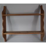 A Pine Wall Hanging Two Tier Shelf Unit, 64cm wide