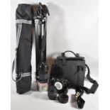 A Minolta Dynax 700SI 35mm Camera with Carrying Bag and Various Lenses Also Miranda Camera Tripod in