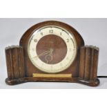 A Presentation Oak Cased 1950's Electric Mantle Clock with Plaque Inscribed To Betty and Grahame,