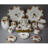 A Collection of 15 Pieces of Royal Albert Old Country Roses China to Include Wall Plates Clocks,
