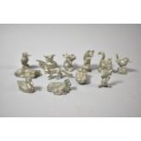 A Collection of Moulded Pewter Animal and Bird Figures