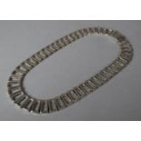 A Nice Quality Modernist Silver Necklace of Interlocking Rectangular Form