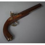 A Reproduction Brass Model of Flintlock Pistol, 43cm long