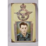 A Framed Photograph of Young RAF Soldier, 41cm High