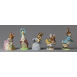 A Collection of Five Beswick Beatrix Potter Figures, BP2 Together with One Box