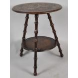 An Edwardian Circular Topped Occasional Table on Faux Bamboo Tripod Support with Circular