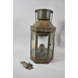 A Late 19th/Early 20th Century Glass Ships Lantern Stamped Bullpitt, Birmingham; with Angle Glazed