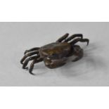A Small Bronze Study of a Crab, 5cm wide