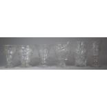 A Collection of Six Various Cut Glass Vases to include Examples by Brierley Etc