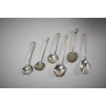 Six Silver Salt and Mustard Spoons, all Hallmarked